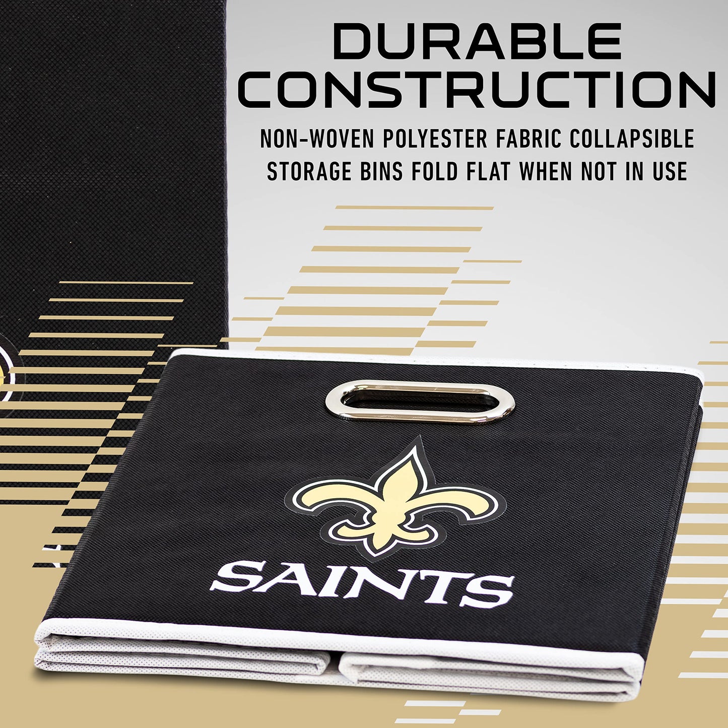 Franklin Sports NFL New Orleans Saints Collapsible Storage Bin