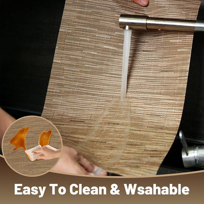 Placemats Set of 12，Non-Slip PVC Weave Table Mats Easy to Clean，Heat Resistant Place Mats for Kitchen Dining Table Decoration Indoor Outdoor，Light Brown