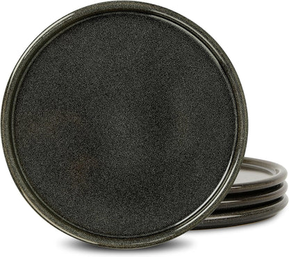 Stone Lain Eden 4-Piece Dinner Plate Set Stoneware, Charcoal Grey