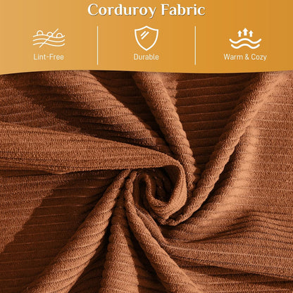 Convertible Sleeper Sofa Bed with Pillow, 4-in-1 Corduroy Folding Mattress Couch with Fixed-Shape Frame, Futon Fold Out Floor Sofa Cama Lounge Couch for Living Room Bedroom, Orange