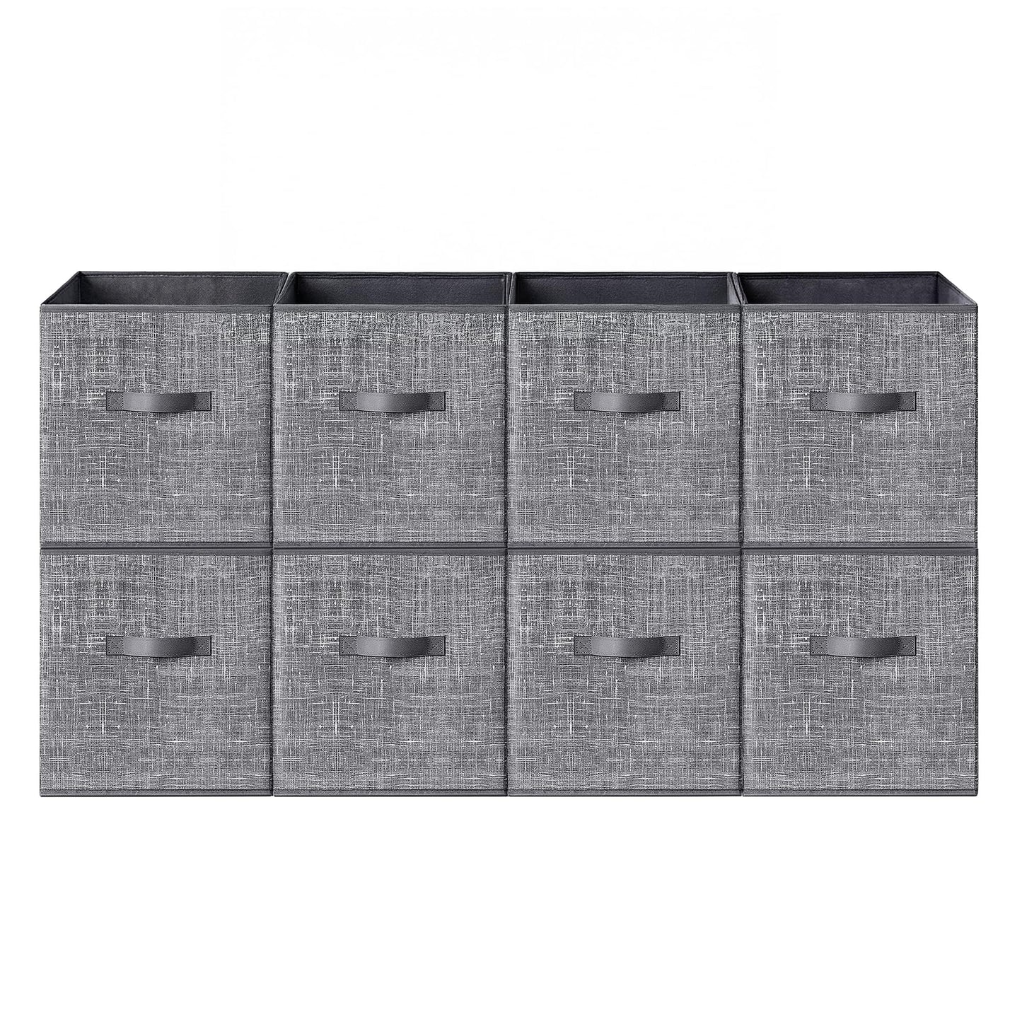 SONGMICS HOME Foldable Storage Cubes Set of 8, Fabric Shelf Organizer Bins with Handles, Closet