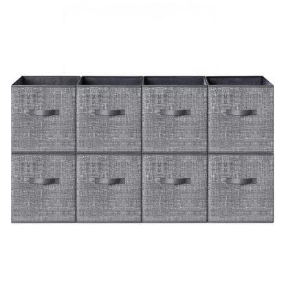 SONGMICS HOME Foldable Storage Cubes Set of 8, Fabric Shelf Organizer Bins with Handles, Closet