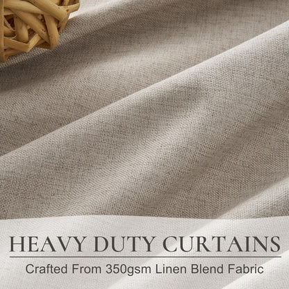 Viral Curtains with Pinch Pleat Clips & Hooks, Grey Taupe Faux Linen Blackout Curtain for Bedroom 102 Inches Long Heavy Drapes Cooling for Summer Heat Sound Deadening Privacy Windows (40"Wx102"Lx2)