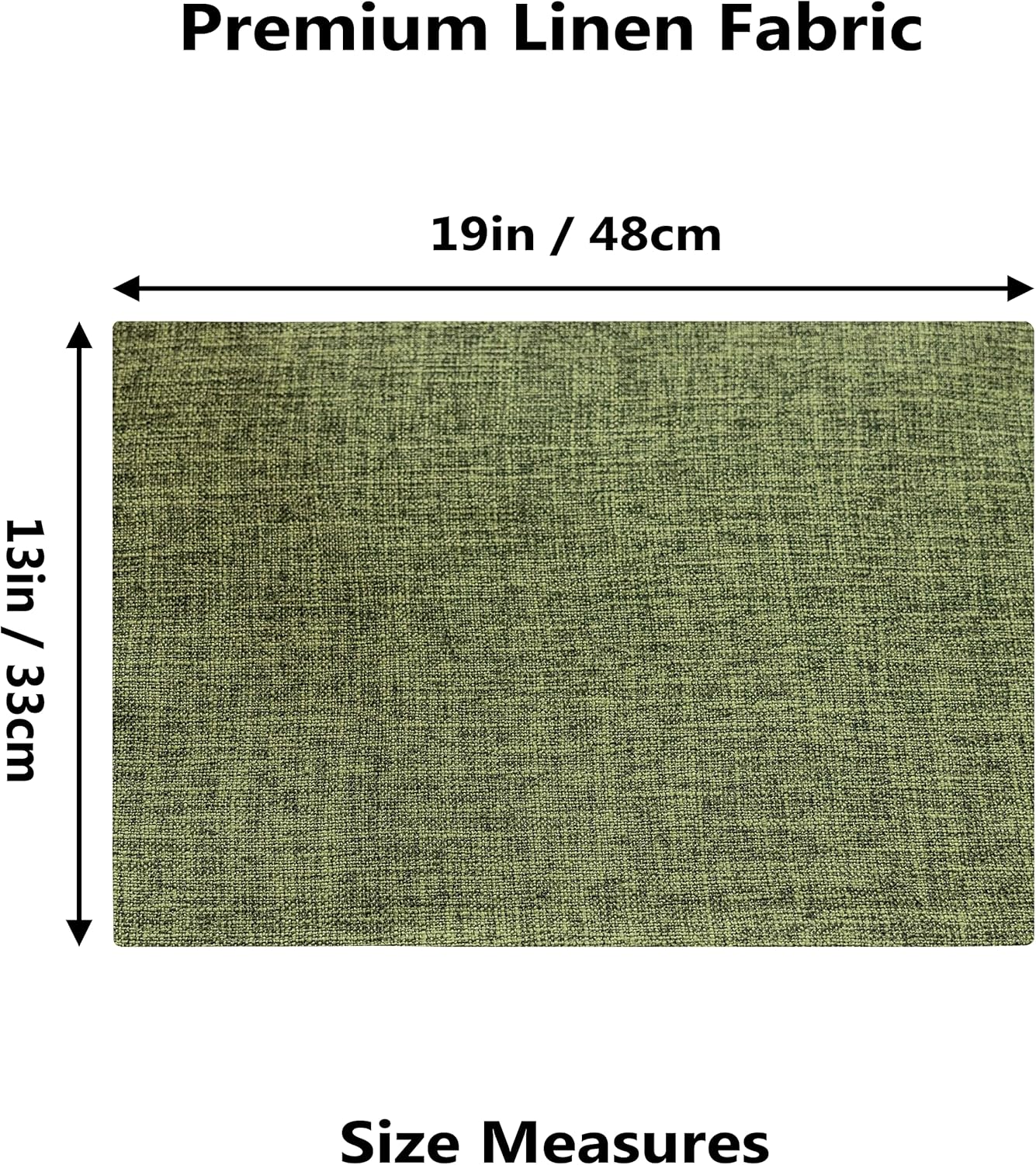 Home Brilliant Linen Cloth Placemats Set of 8 Heat Resistant Dining Table Place Mats Table Mat Kitchen for Wedding Holiday Parties Decor, Green