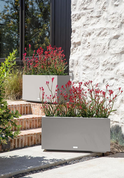 Veradek Block Series Long Box Planter - Large Rectangular Planter for Indoor or Outdoor Patio/Porch | Durable All-Weather Use with Drainage Holes | Modern Décor for Tall Plants, Flowers or Shrubs