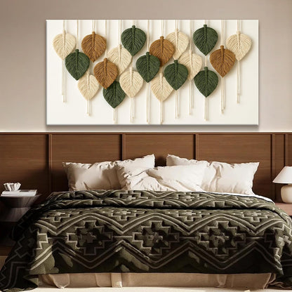 Tsomzxng Large Boho Wall Art Living Room Chic Home Wall Art Modern Multicolor Leaves Feather Canvas Wall Art Decor Picture For Bedroom Apartment Kitchen Ready To Hang 29" W X 58" L