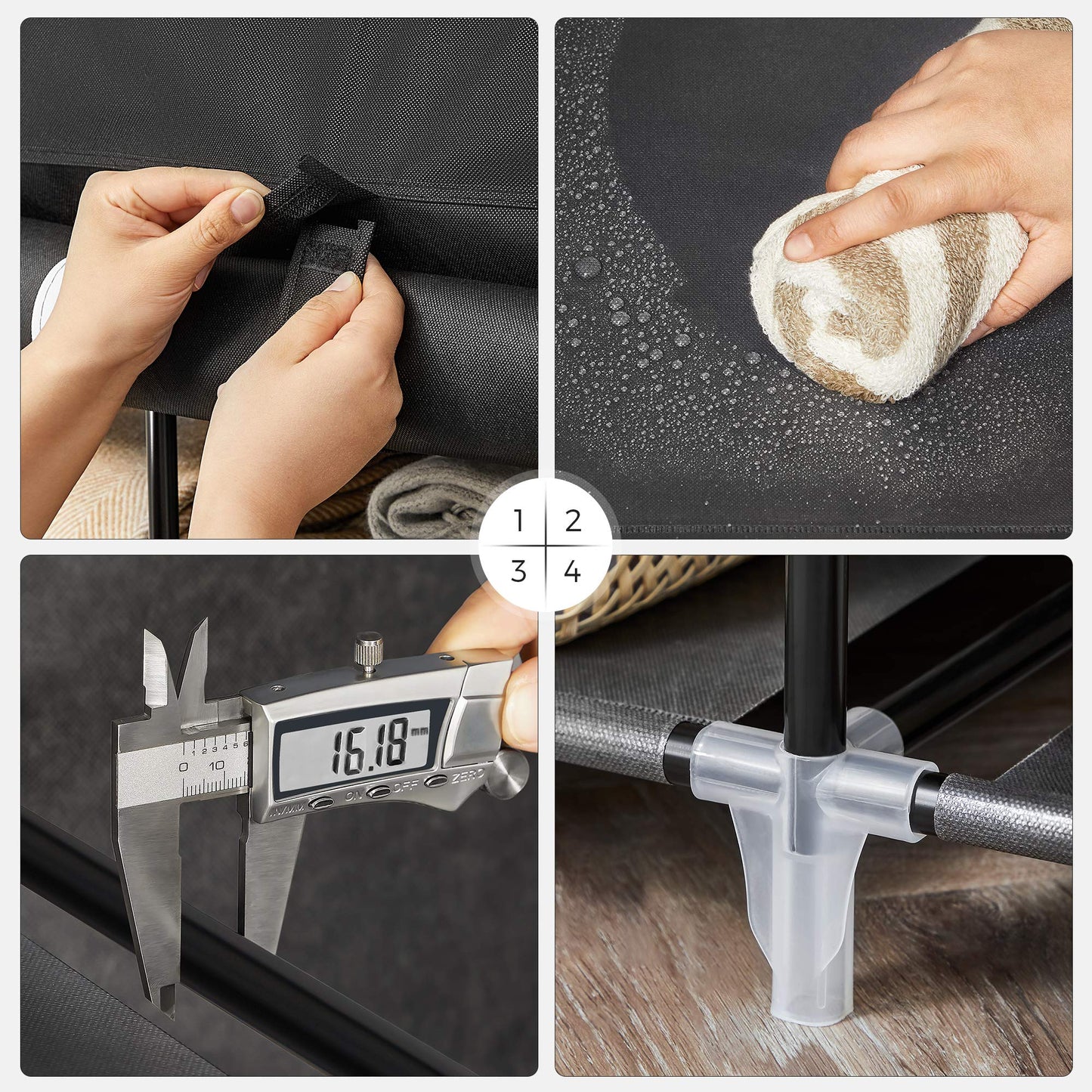 SONGMICS Closet Wardrobe, Portable Closet for Bedroom, Clothes Rail with Non-Woven Fabric Cover