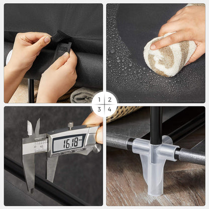 SONGMICS Closet Wardrobe, Portable Closet for Bedroom, Clothes Rail with Non-Woven Fabric Cover