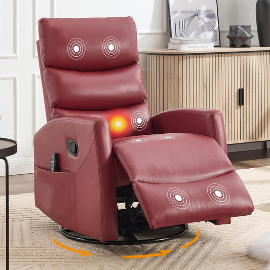Manual Swivel Rocker Recliner Chair for Adults, Overstuffed Reclining Glider Chair for Nursing with