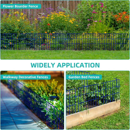 Animal Barrier Fence, 25 Panels No Dig Fences, 17in(H) X 27ft(L) Garden Fence Animal Barrier for Rabbits and Dog Under Fencing Barrier, Rustproof Metal Fences Border for Outdoor, Yard, Patio