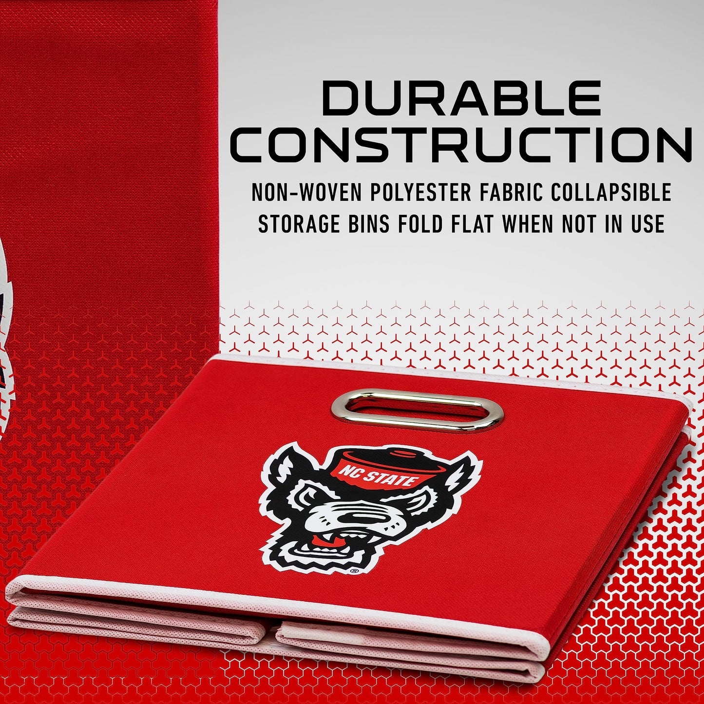 Franklin Sports NC State Wolfpack Collapsible Storage Bin-Made to Fit Storage Bin Organizers-10.5"