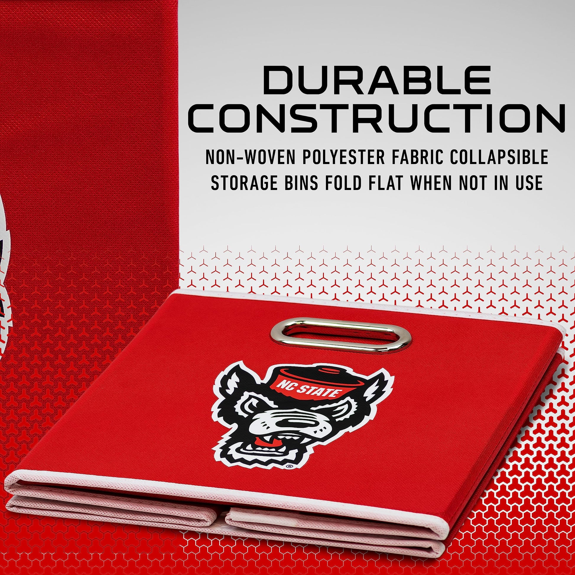 Franklin Sports NC State Wolfpack Collapsible Storage Bin-Made to Fit Storage Bin Organizers-10.5"