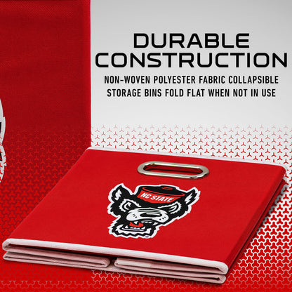 Franklin Sports NC State Wolfpack Collapsible Storage Bin-Made to Fit Storage Bin Organizers-10.5"
