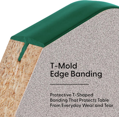 FDP Rectangle Activity School and Kids Classroom Table (24 x 48 inch), Toddler Legs, Adjustable Height 15-24 inches - Gray Top and Green Edge