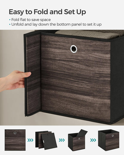 SONGMICS Storage Cubes, Set of 6, 13-Inch Foldable Closet Organizers