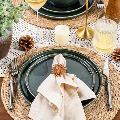 GBHOME Ceramic Dinnerware Sets for 8, 24 Pieces Stoneware Plates and Bowls Sets, Reactive Glaze Dishes -Scratch Resistant, Dishwasher&Microwave Safe, Earth Green