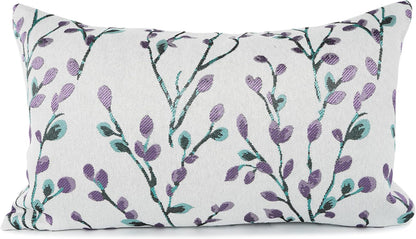 YOUR SMILE Classical Embroidery Jacquard Purple Square Decorative Throw Pillow Case Cushion Cover,12x20 inch