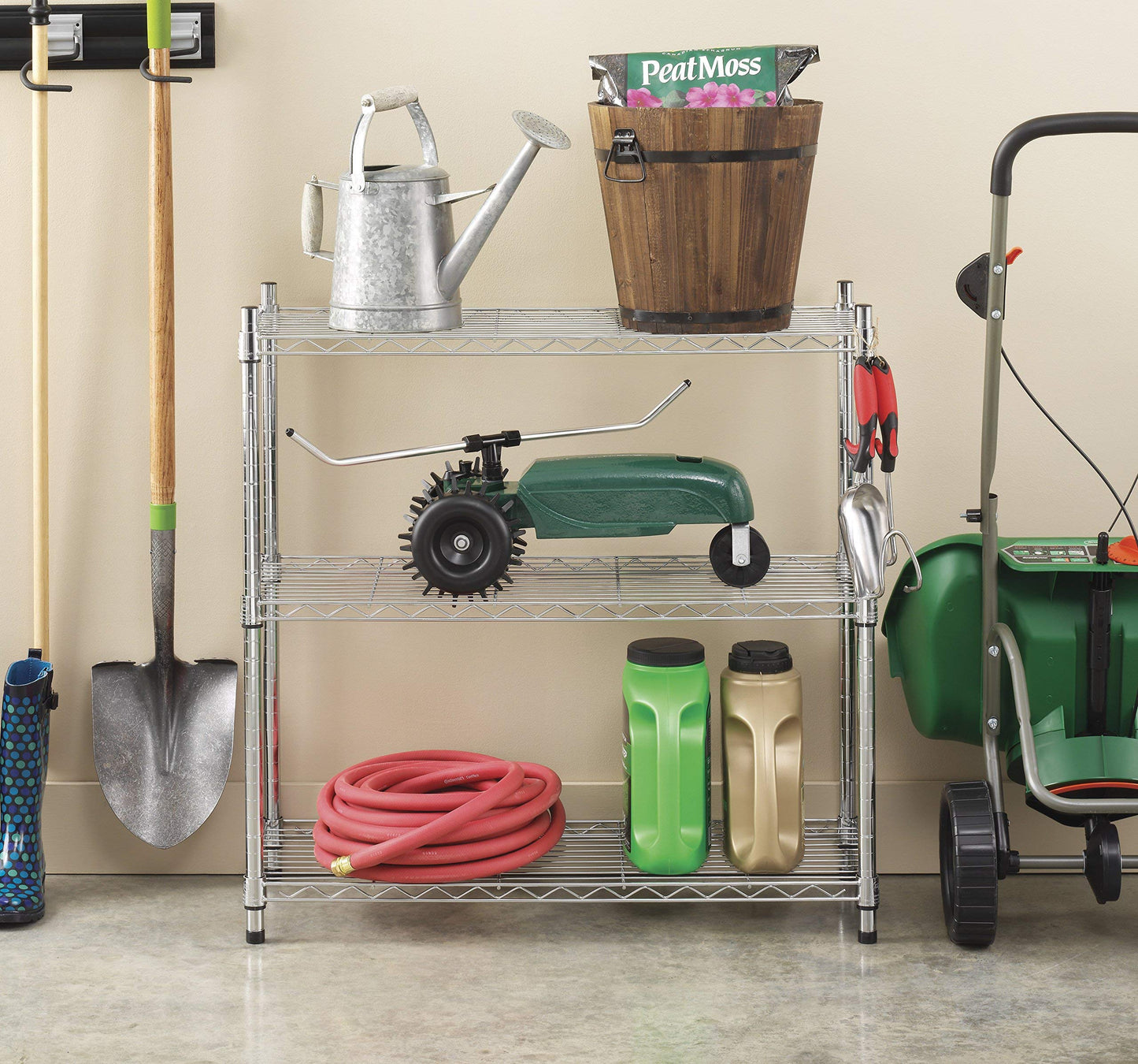 Whitmor 3 Tier Shelving Unit, Metal Storage Shelves, 400 lbs Capacity per Shelf, 1200 lbs Total