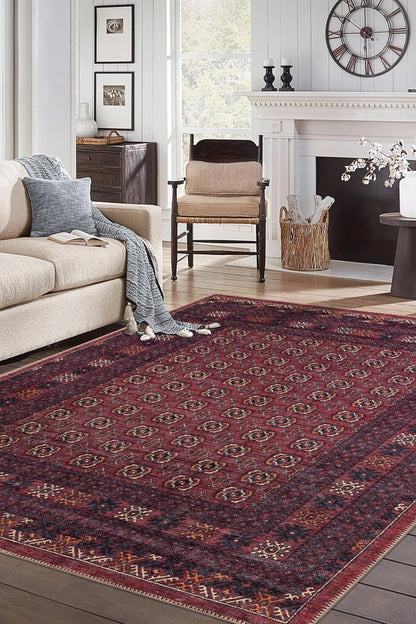 Keen Home Design 9x12 Rug - Machine Washable Area Rug with Non-Slip Backing, Ideal for Living Room, Dining Room, Bedroom - Vintage, Easy Clean, Durable, Low Pile Rug - (9' x 12')
