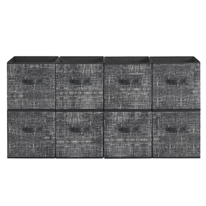 SONGMICS HOME Foldable Storage Cubes Set of 8, Fabric Shelf Organizer Bins with Handles, Closet