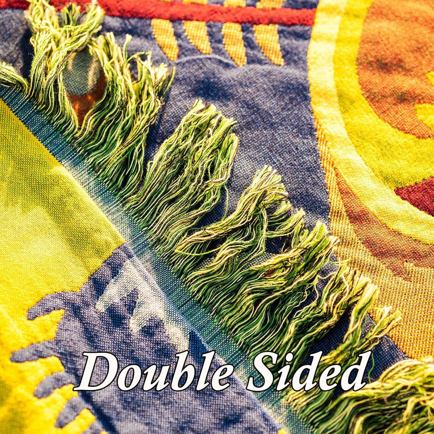 Snycler Boho Throw Blanket for Bed, 100% Organic Cotton Muslin Soft Throw-Blue Boho Floral Farmhouse Rustic Spring Summer Fall Decor Blanket for Couch Sofa Quilt and Gift, 80" x 90"