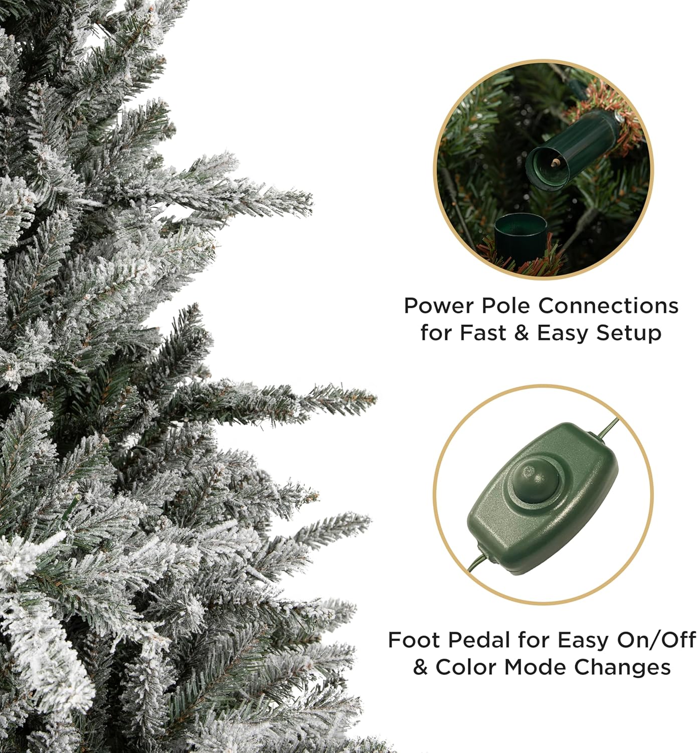 Papyrus Frosted 7 ft Pre-Lit Artificial Christmas Tree, Blue Spruce, Warm White Lights, Includes Stand and Storage Bag