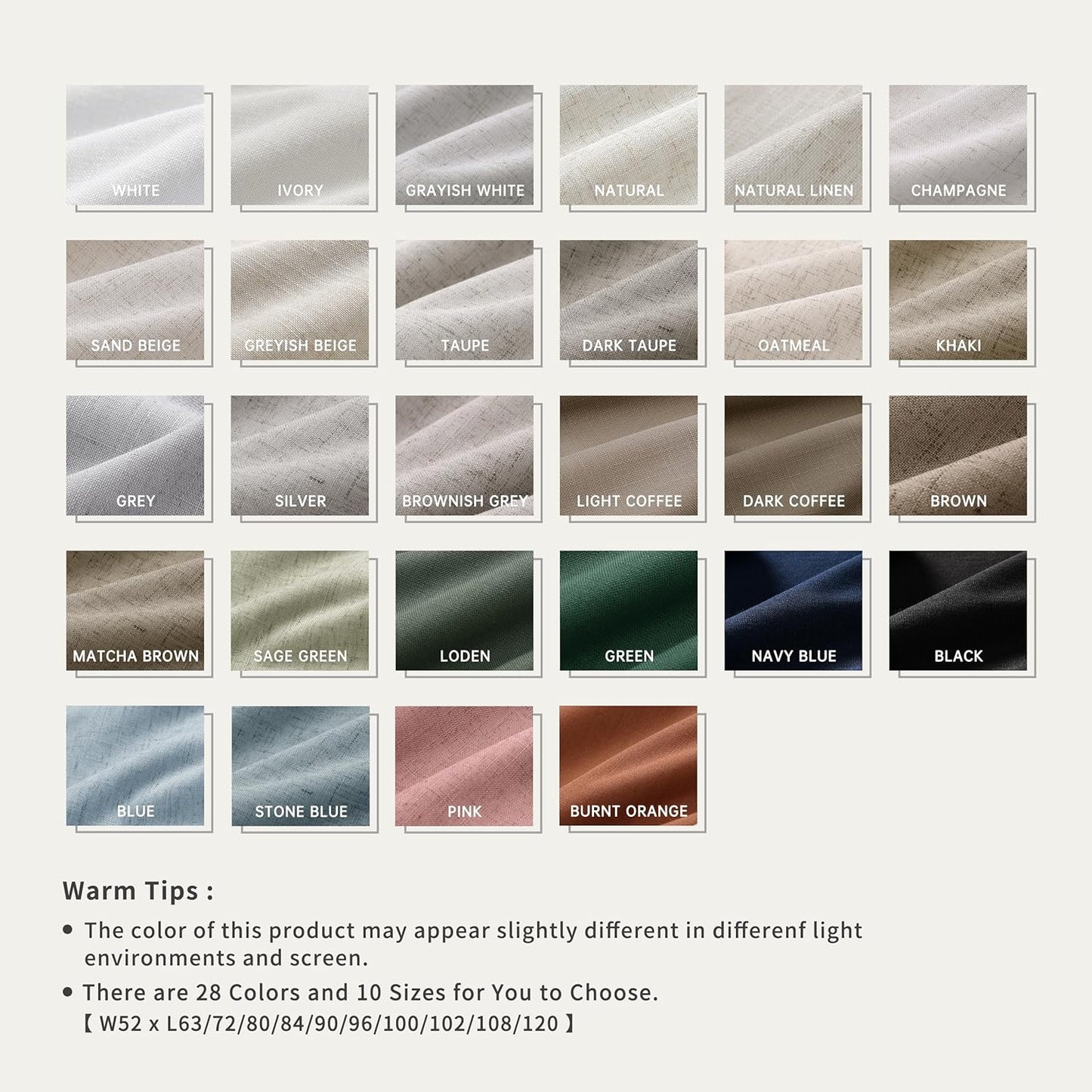 BOODII 100% Blackout Curtains for Bedroom 95 Inch Length 2 Panels Set Room Darkening Linen Curtains Brownish Grey Black Out Curtain Neutral Thermal Insulated Living Room Winter Drapes Back Tab 52x95