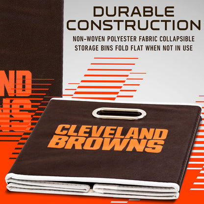 Franklin Sports NFL Cleveland Browns Collapsible Storage Bin