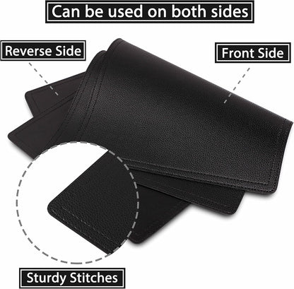 Faux Leather Placemats, PU Table Mats, Set of 4, Waterproof, Stain Resistant, Heat Resistant, Non-Slip Easy to Clean for Kitchen Dining Table,Conference Table C Black Rectangle