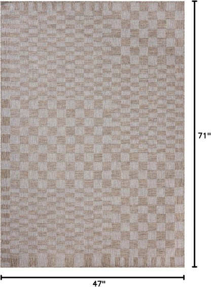 Loloi Amber Lewis Topanga Collection TOP-03 Natural/Dove 3'-11" x 5'-11" Indoor/Outdoor Accent Rug