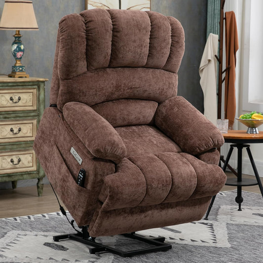 Large Power Lift Recliner Chair with Massage and Heat for Elderly, Ergonomic Backrest, Infinite