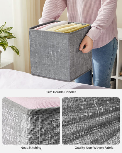 SONGMICS Storage Cubes, Set of 6, 11-Inch Foldable Closet Organizers