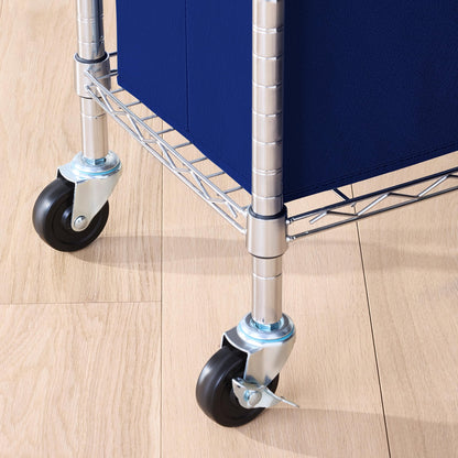 Amazon Basics Adjustable Clothes Rack for Handing, Double Hanging Rod Garment Rolling Closet