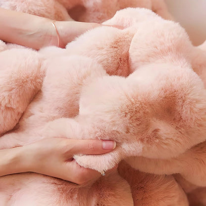 UKELER Large Fluffy Bed Blankets Throws Cozy Shaggy Faux Fur Blanket Soft Plush Thick Throw Blanket for Bed, Couch, Sofa, Office, Camping 60''x80'' Pink