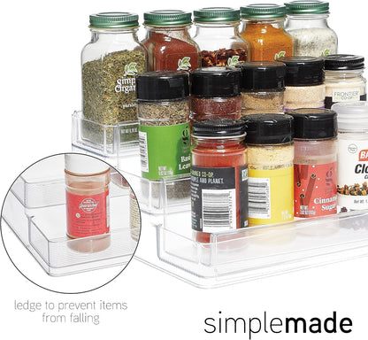 SIMPLEMADE 3-Tier Spice Rack Organizer - Versatile Storage Shelf for Kitchen, Bathroom, Bedroom & Office, Set of 1, Expandable Clear