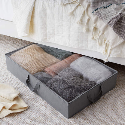 Amazon Basics Under Bed Storage Bags for Clothes, Blankets and Linens, Foldable Fabric Containers