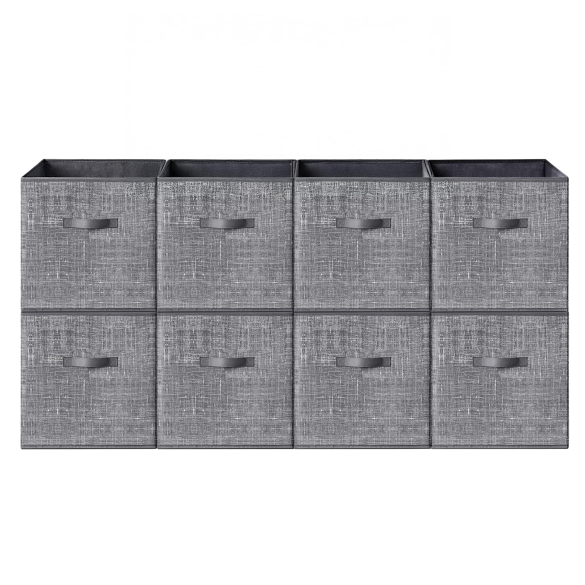 SONGMICS HOME Foldable Storage Cubes Set of 8, Fabric Shelf Organizer Bins with Handles, Closet