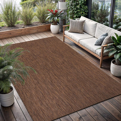 Washable Indoor Outdoor Rug 9x12 Weather Resistant Area Rugs Modern Solid for Porch Deck Balcony Backyard Patio Outside Carpet (9 X 12 Gold Brown)