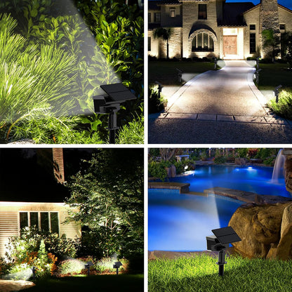 WELALO Solar Spot Lights Outdoor, [2 Pack/3 Modes] Solar Landscape Spotlights, Adjustable Solar Powered Security Lights, IP65 Waterproof Wall Lights for Walkway, Yard, Garden, Driveway (Cool White)