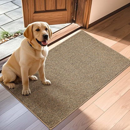 JSEI Dirt Trapper Door Mat 32"x48" Non-Slip Washable Entrance Mat, Dog Doormats, Absorbent & Fade-Resistant Floor Mats, Low Profile Welcome Mats for Entryway, Front Door, and Inside Entrance, Beige