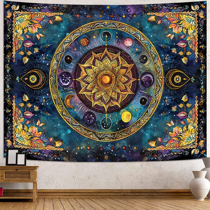 Lunerfex Mandala Solar System Tapestry Boho Tapestry for Bedroom Galaxy Tapestries Wall Hanging Living Room Wall Art and Home Decor 60x80