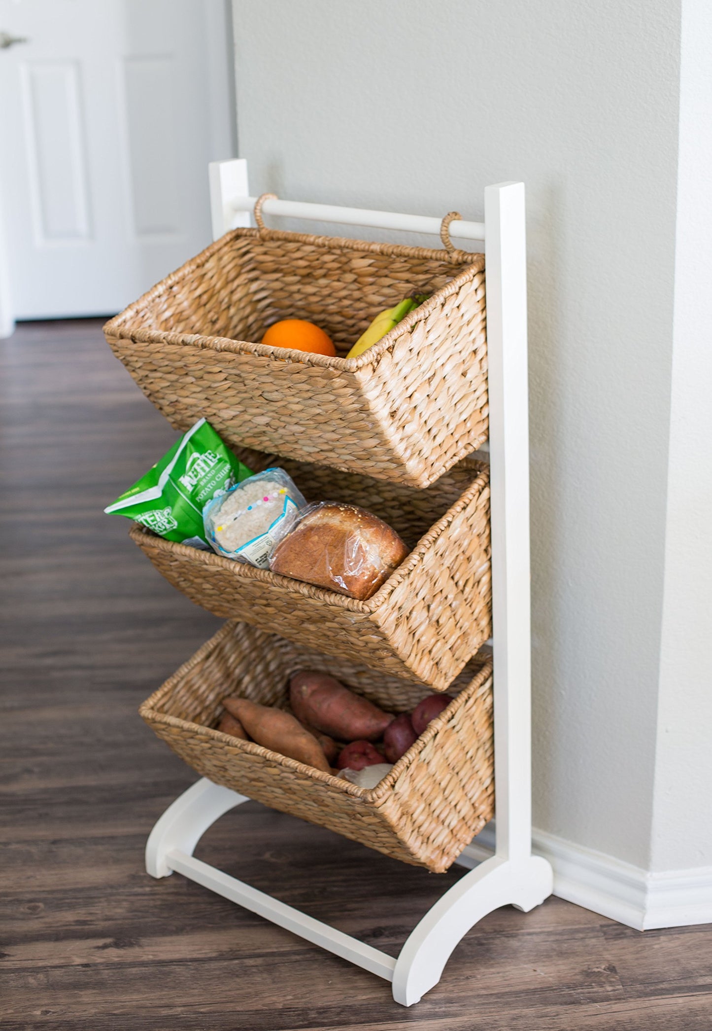 BIRDROCK HOME 3 Tier Abaca Storage Cubby (Natural) - 3 Baskets Made of Durable Seagrass Fiber