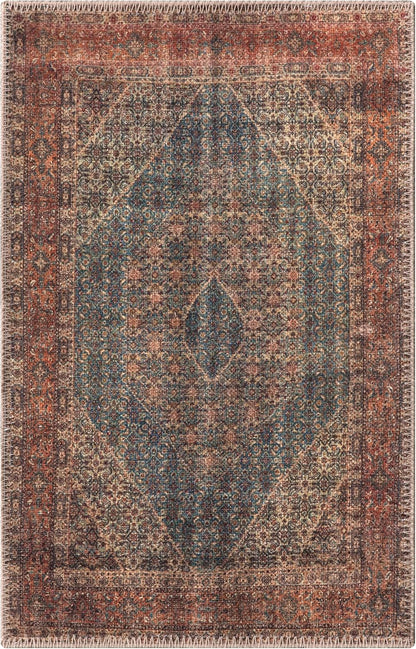 Keen Home Design 2x3 Rug - Machine Washable Entry Rug with Non-Slip Backing, Ideal for Enteryway, Kitchen, Bathroom, Laundry Room - Vintage, Easy Clean, Durable, Low Pile Rug - (2' x 3')