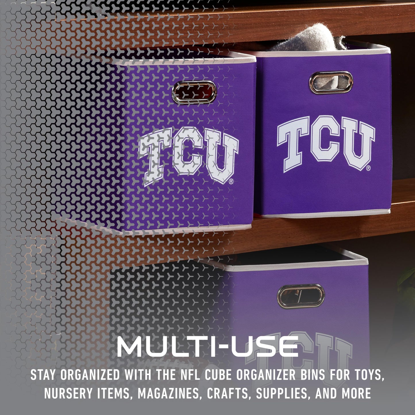 Franklin Sports NCAA Storage Bin - Cube Organizer - TCU