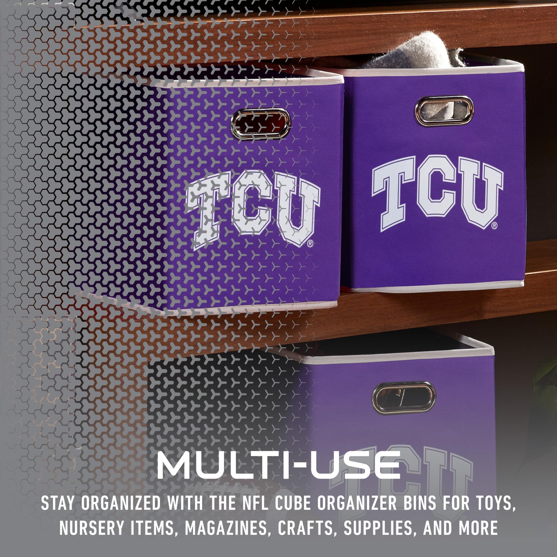 Franklin Sports NCAA Storage Bin - Cube Organizer - TCU