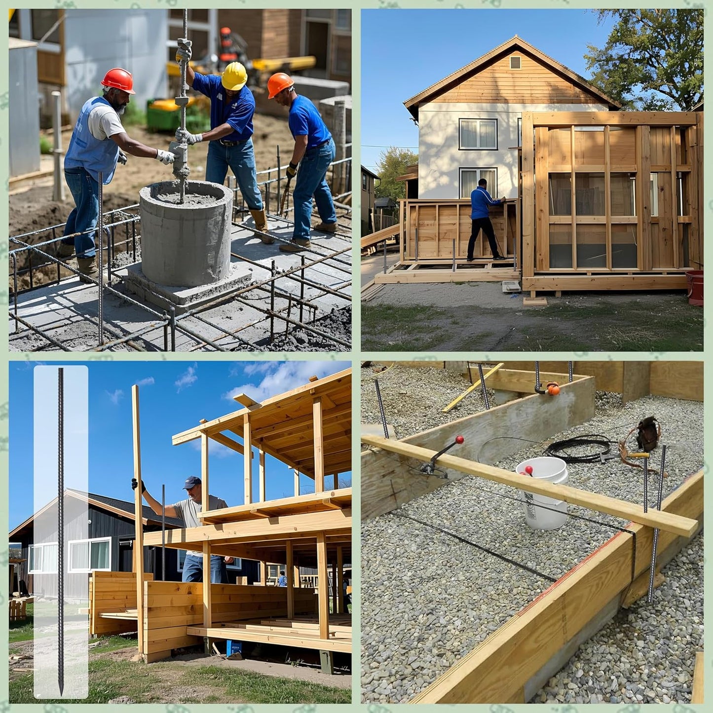 VVOKGO Rebar Stakes 48 Inch 8-Pack Concrete Form Stakes Heavy Duty Straight Ground Anchors, 3/8" Diameter Metal Steel Spikes with Chisel Point End for Plant Support, Garden Border,Landscape Edging