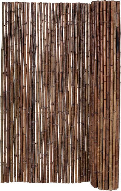 Backyard X-Scapes Bamboo Fencing 6 Feet High Outdoor Decorative Rolled Fence Panel, Caramel Brown 6 ft H x 8 ft L