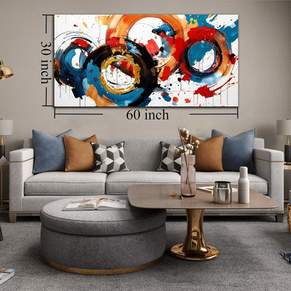 Abstract Wall Art Large Canvas Prints Modern Living Room Bedroom Home Office Wall Decor Framed Colorful Circle Abstract Picture Ready to Hang Size 30x60
