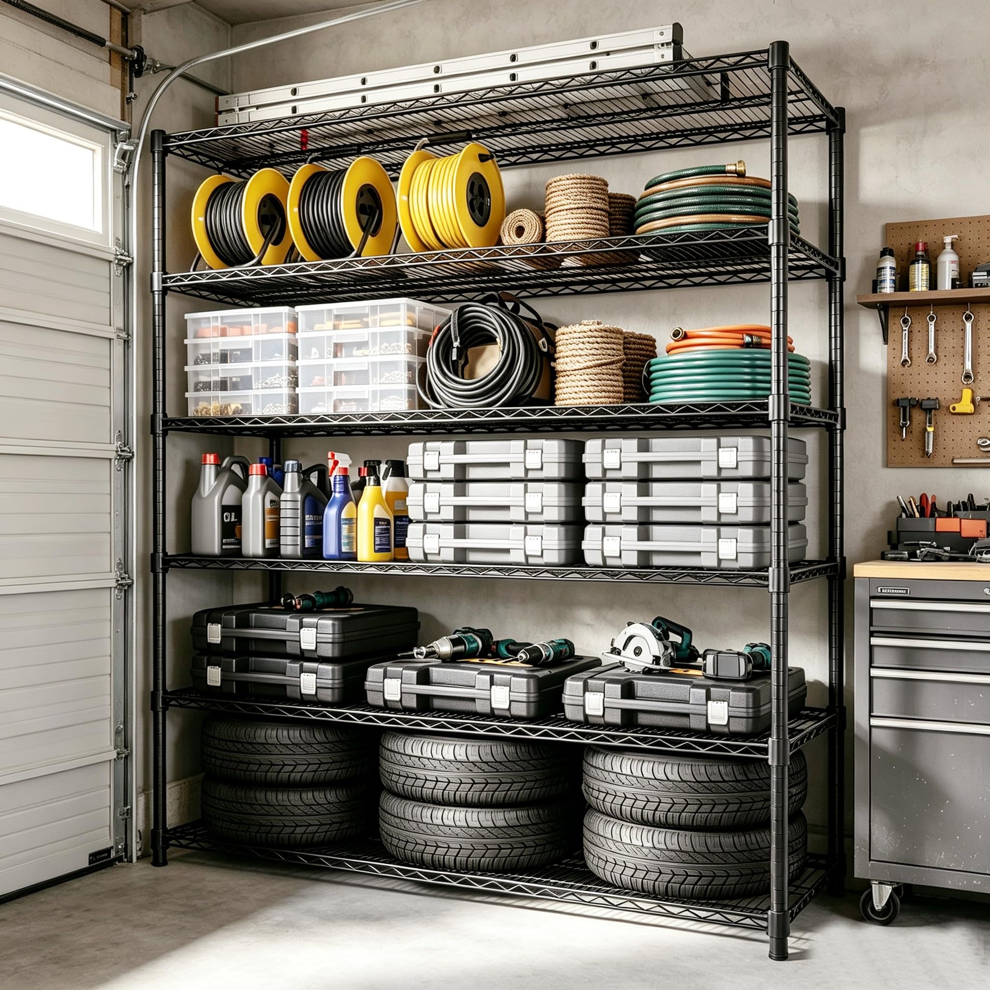 Garvee 6-Tier Wire Shelving 3840LBS Heavy Duty Storage Shelves Garage Rack
