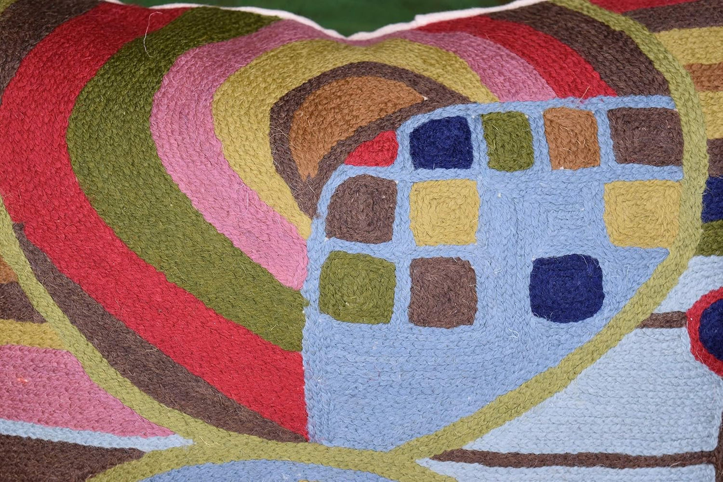 Hundertwasser Modern Pillow Cover Contemporary Pillowcase Outdoor Abstract Couch Accent Throw Pillowsham Mid Century Chair Cushions Handmade Wool Size 18x18
